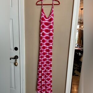 Pink and White Maxi Dress